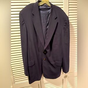 Custom Tailored Navy Men’s Single Breasted Blazer Sport Coat 50 Long 1 Sm Flaw